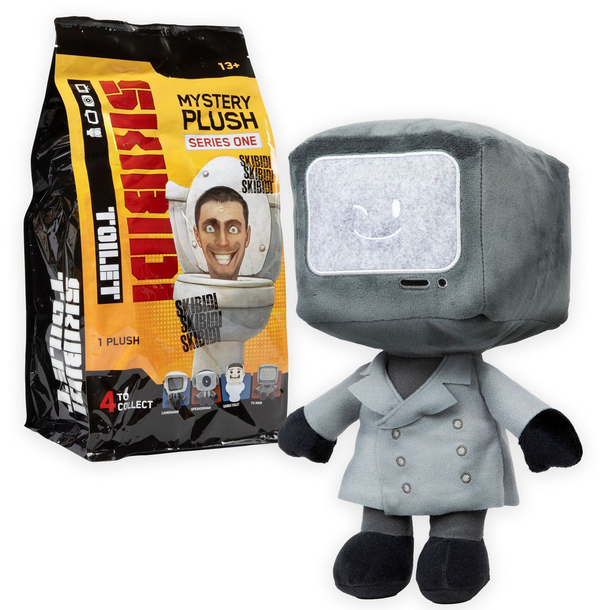 Skibidi Toilet Mystery Series 1 11-in Soft Plush Toy for Ages 13+, Assorted Characters