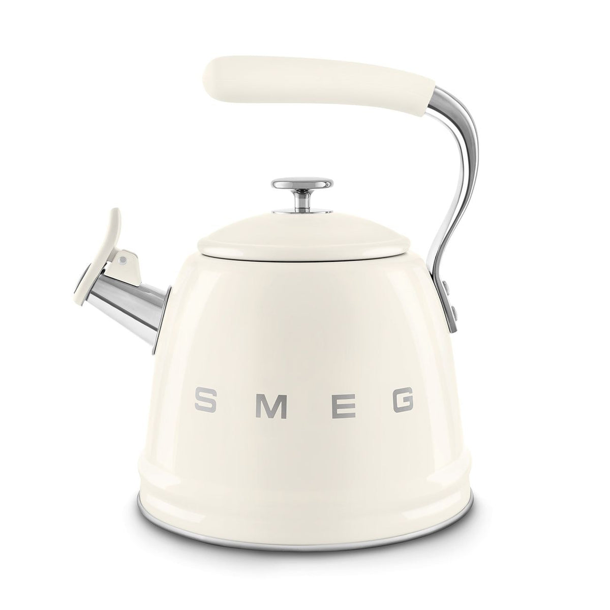SMEG Traditional Stove Top Whistling Kettle, Cream, 2.3-L