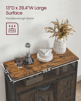 Songmics Home Brown Buff Sideboard Storage with Sliding Doors