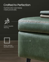 Songmics Home Modern Forest Green Ottoman Storage Bench