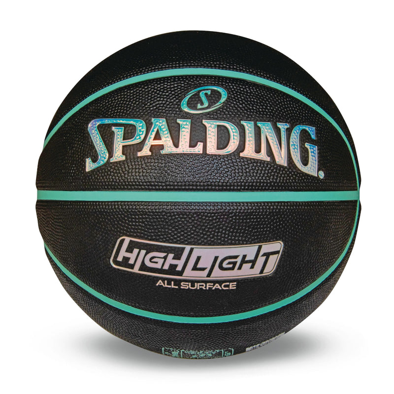Spalding Highlight Foil Basketball, Black/Mint, Size 7 V1