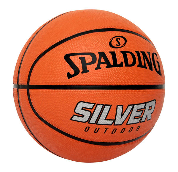 Spalding Silver Outdoor Rubber Basketball, Official Size 7 (29.5-in), Orange Z7