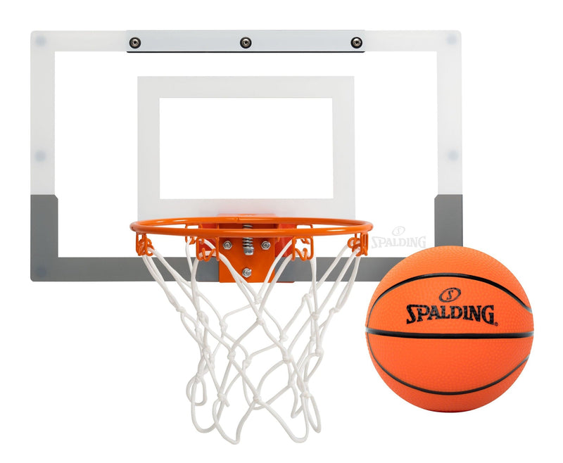 Spalding Slam Jam Indoor Over-the-Door Mounting Mini Basketball Hoop & Net with Ball X9