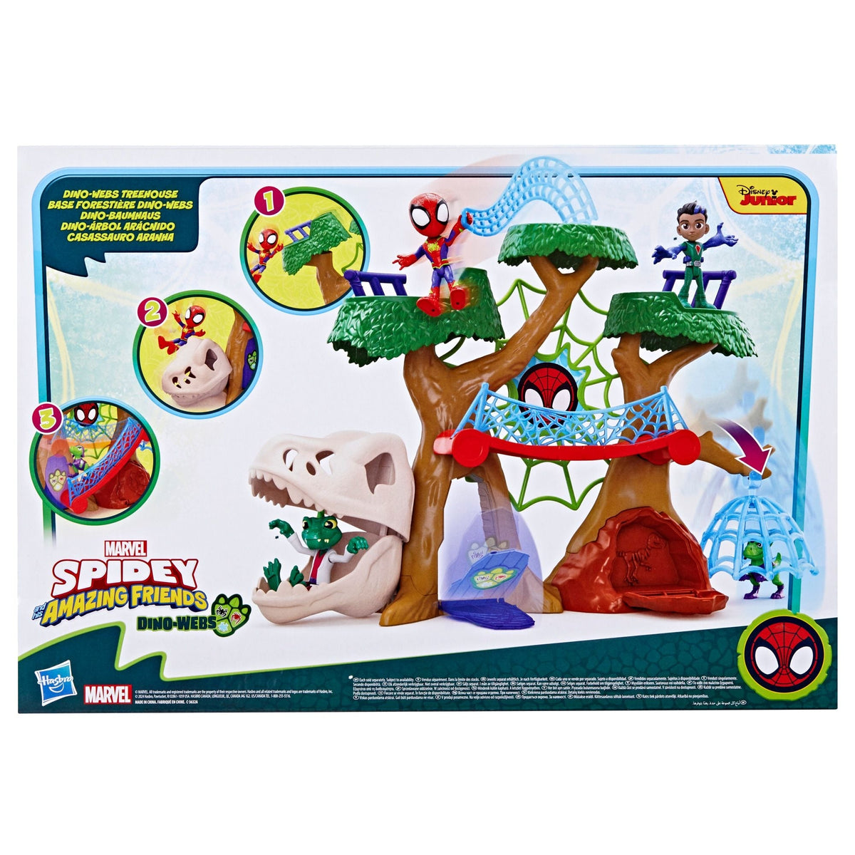 Spider-Man Spidey & His Amazing Friends Dino-Webs Treehouse Playset with Spider-Man Toys, Ages 3+