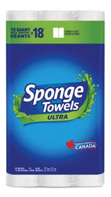 SpongeTowels Ultra Choose-A-Size Giant Roll Paper Towels, 2-ply, 12-pk