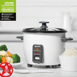 Starfrit 300W 6-Cup White Rice Cooker with Steam Basket