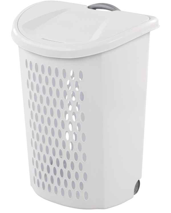 Sterilite Bushel Ultra Laundry Hamper with Wheels, 20.1 L x 15.4 W x 26.75-in H K2