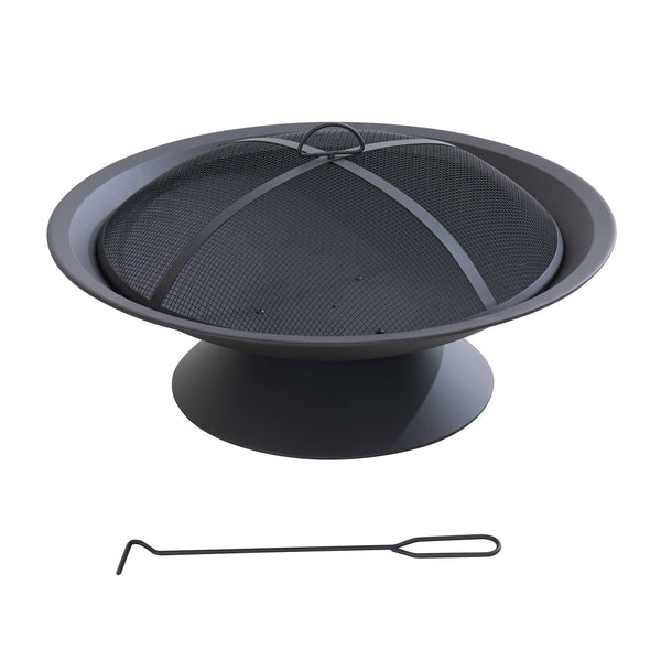 Sunjoy Genesee Round Fire Pit, Black F2