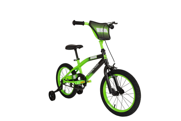 Supercycle Misfit Kids' Bike with Training Wheels, 16-in, Green A3