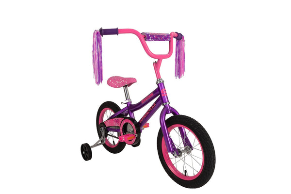 Supercycle Radium Kids' Bike with Training Wheels, Purple, 14-in K3