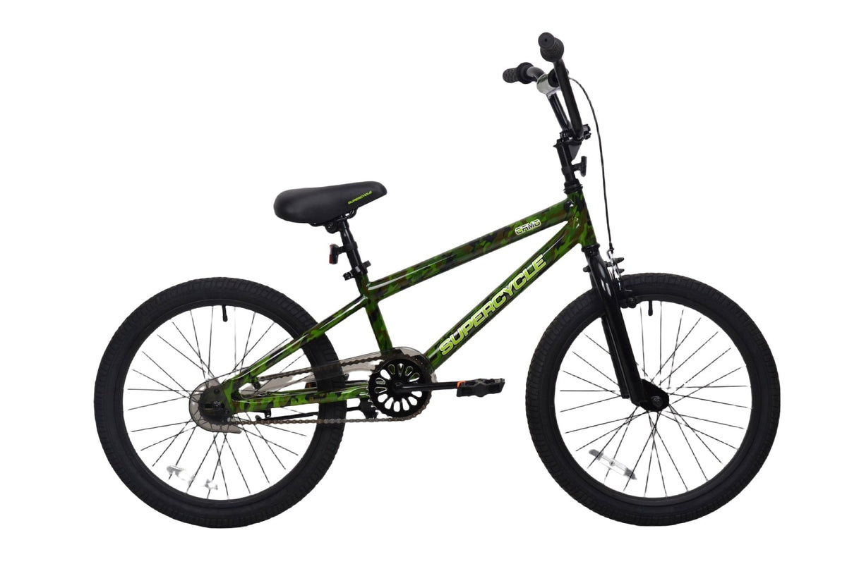 Supercycle Youth Bike with Hi-Ten Steel Frame, 20-in, Camo