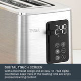 T-fal 2-Slice Stainless Steel Digital Toaster, Extra wide slots, 7 Browning levels