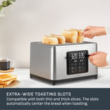 T-fal 4-Slice Stainless Steel Digital Toaster, Extra wide slots, 7 Browning levels