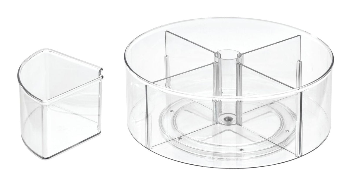 The Home Edit by iDESIGN Clear Divided Rotating Turntable Organizer