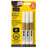 Trade Secret Light Touch Up Markers for Wood, Light Brown, 3-pk