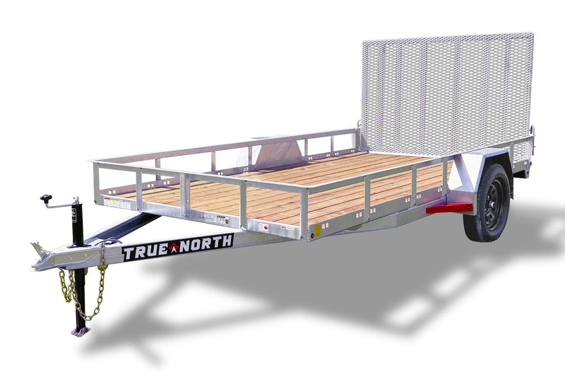 True North 77-in x 12-ft Utility Trailer With Gate, Silver G5