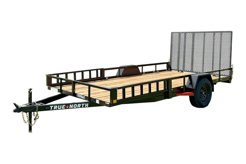 True North 83-in x 14-ft Utility Trailer With Gate & Side ATV Ramps, Black K3