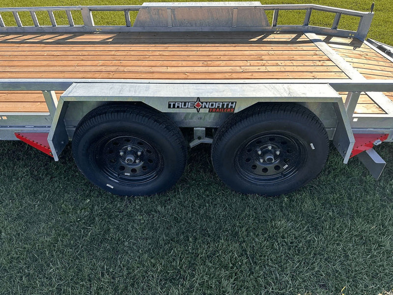True North 83-in x 16-ft Tandem Axle Utility Trailer, Galvanized P2