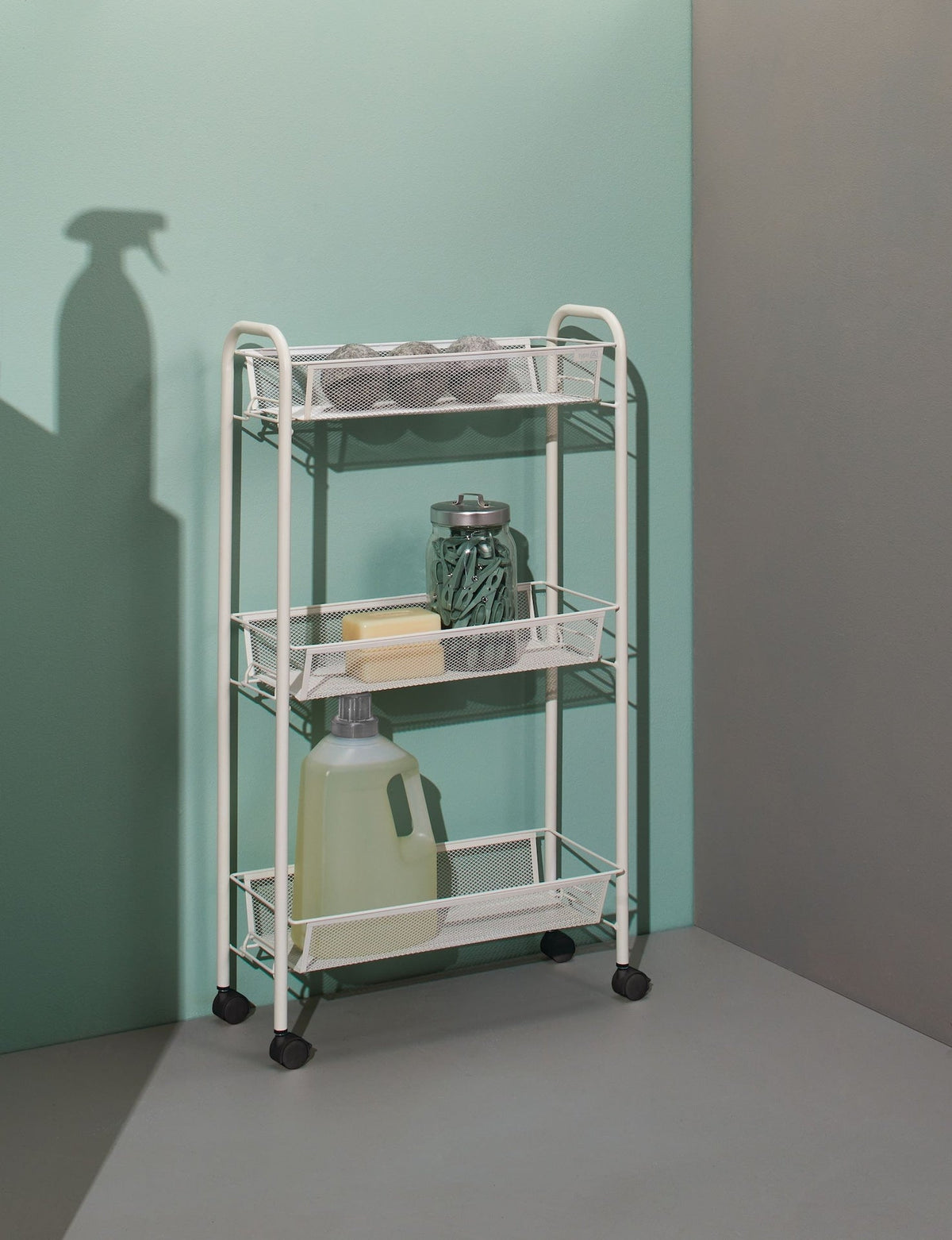 type A 3-Tier Mesh Wire Slim Storage Cart