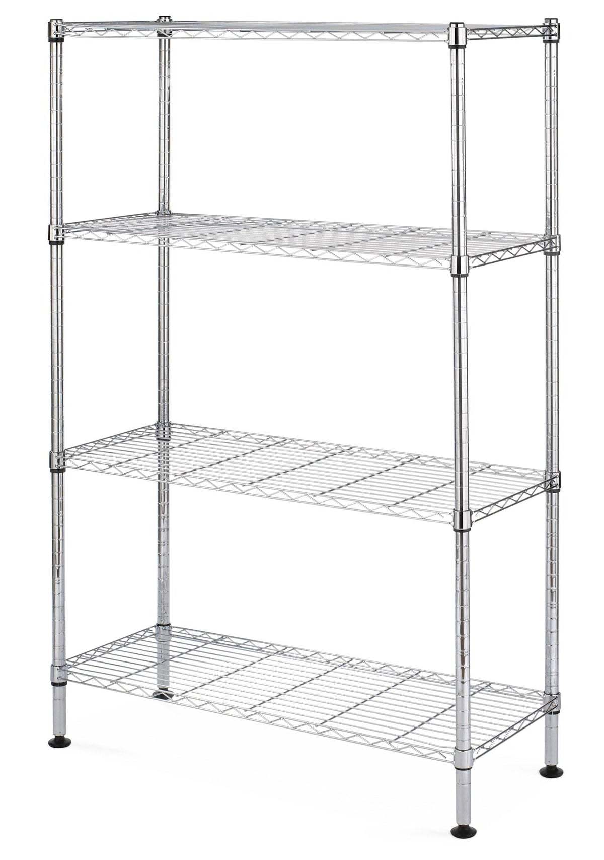 type A Metal 4-Tier Adjustable Wire Shelving Storage Unit, Chrome
