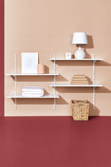 type A Wooden Floating Wall Shelf Board, White, 16 x 35-in