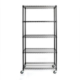 Vancouver Classics 5-Tier NSF Steel Shelving, 36-in x 18-in x 72-in, Black