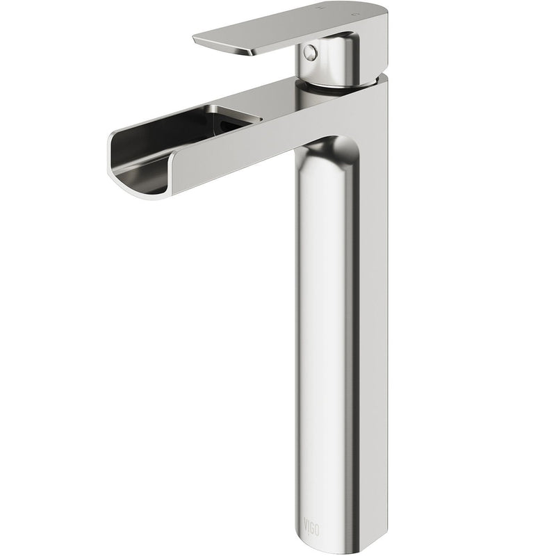 VIGO Amada 11-in Brushed Nickel Vessel Bathroom Faucet U8