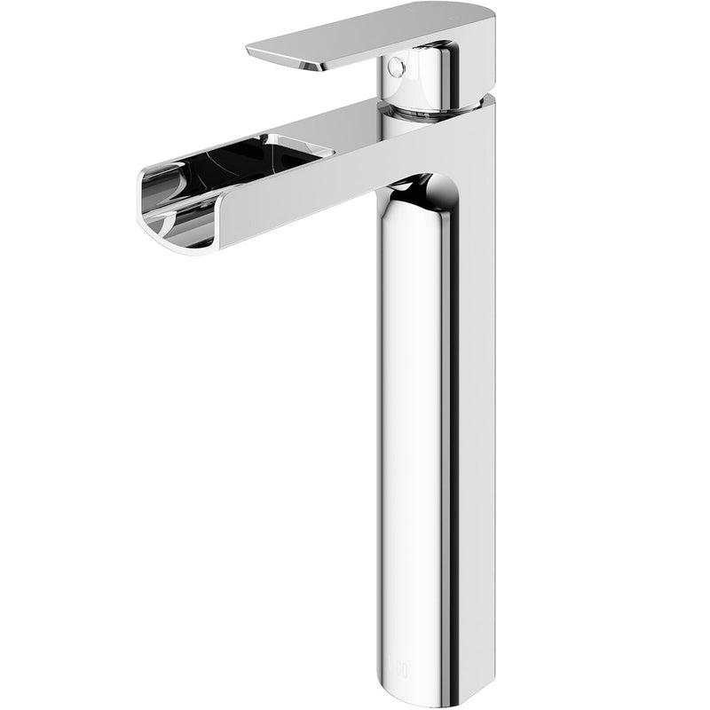 VIGO Amada Single Handle Vessel Single Hole Bathroom Sink Faucet, WaterSense Certified, Chrome D7