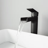 VIGO Amada Single Handle Vessel Sink Bathroom Faucet, Matte Black