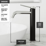 VIGO Cadman ConcretoStone Grey Bathroom Sink/Basin Set with Lexington Faucet and Rectangular Vessel