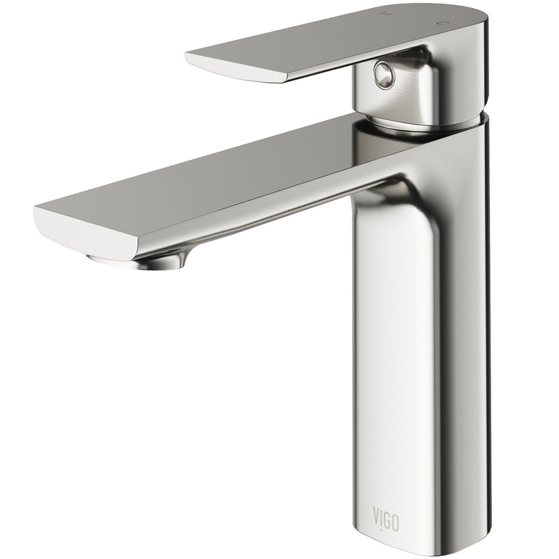 VIGO Davidson Single Handle Single Hole Bathroom Sink Faucet, WaterSense Certified, Brushed Nickel W1