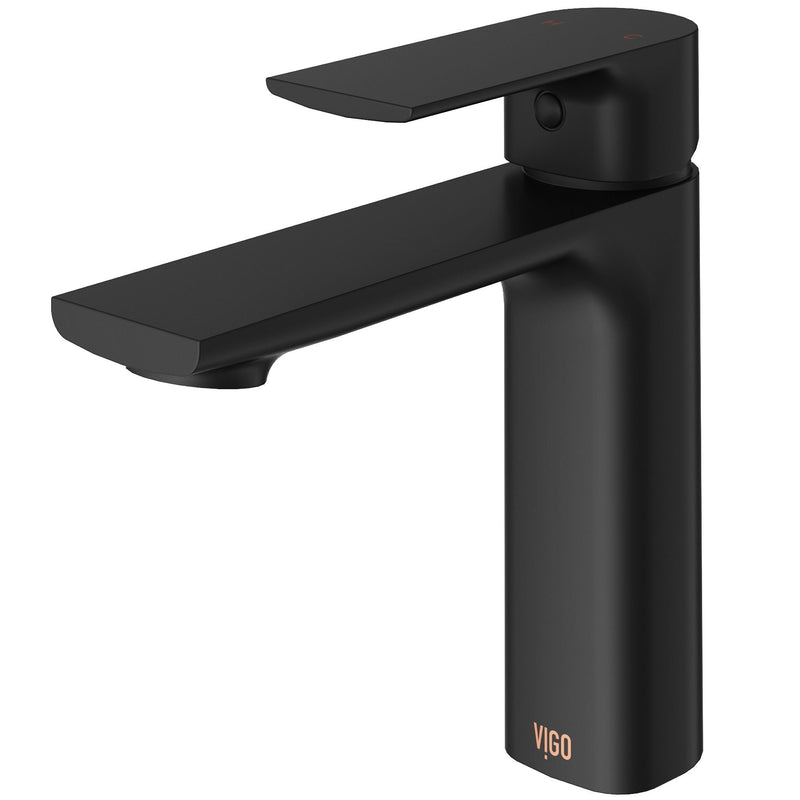 VIGO Davidson Single Handle Single Hole Bathroom Sink Faucet, WaterSense Certified, Matte Black D0