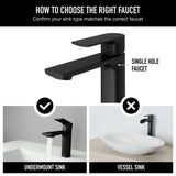 VIGO Davidson Single Handle Single Hole Bathroom Sink Faucet, WaterSense Certified, Matte Black