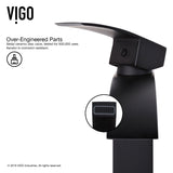 VIGO Duris Single Handle Vessel Sink Bathroom Faucet with Deck Plate, Matte Black