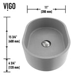VIGO Giralda Gothic ConcretoStone Grey Bathroom Sink/Basin Set with Lexington Faucet and Oval Composite Vessel