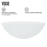VIGO Glass Round Vessel Bathroom Sink/Basin with Rounded Edges & Deep Bowl, White