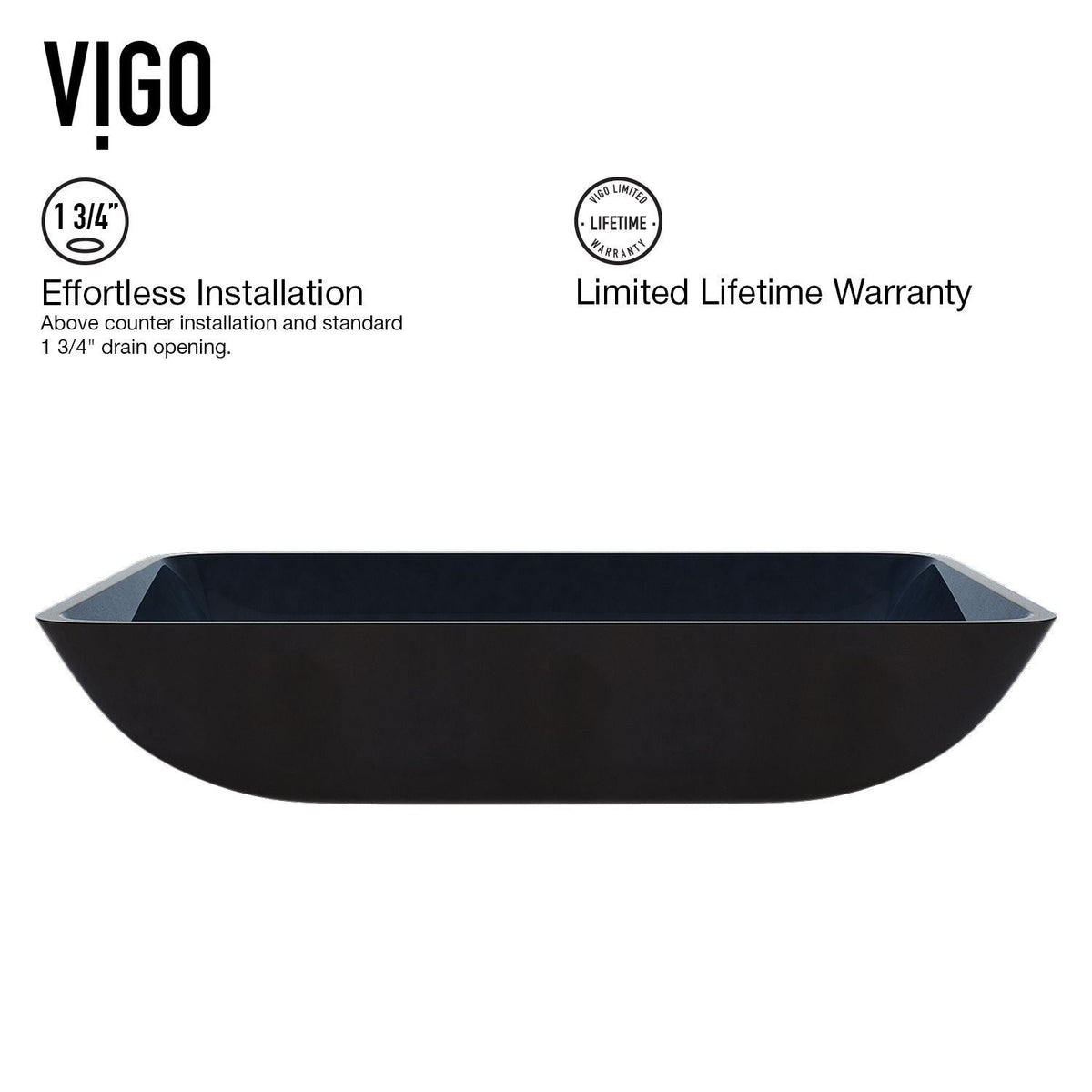 VIGO Glass Turquoise Water Bathroom Sink/Basin Set with Duris Faucet and Rectangular Vessel