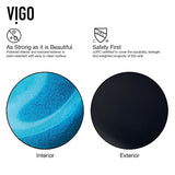 VIGO Glass Turquoise Water Bathroom Sink/Basin Set with Niko Faucet and Rectangular Vessel