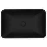 VIGO Hadyn Glass Rectangular Vessel Bathroom Sink/Basin with Rounded Edges & Deep Bowl, Black