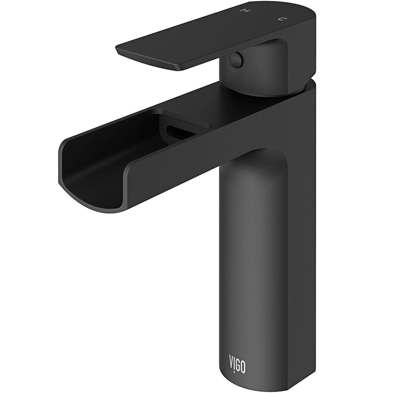 VIGO Ileana Single Handle Single Hole Bathroom Sink Faucet, WaterSense Certified, Matte Black I4