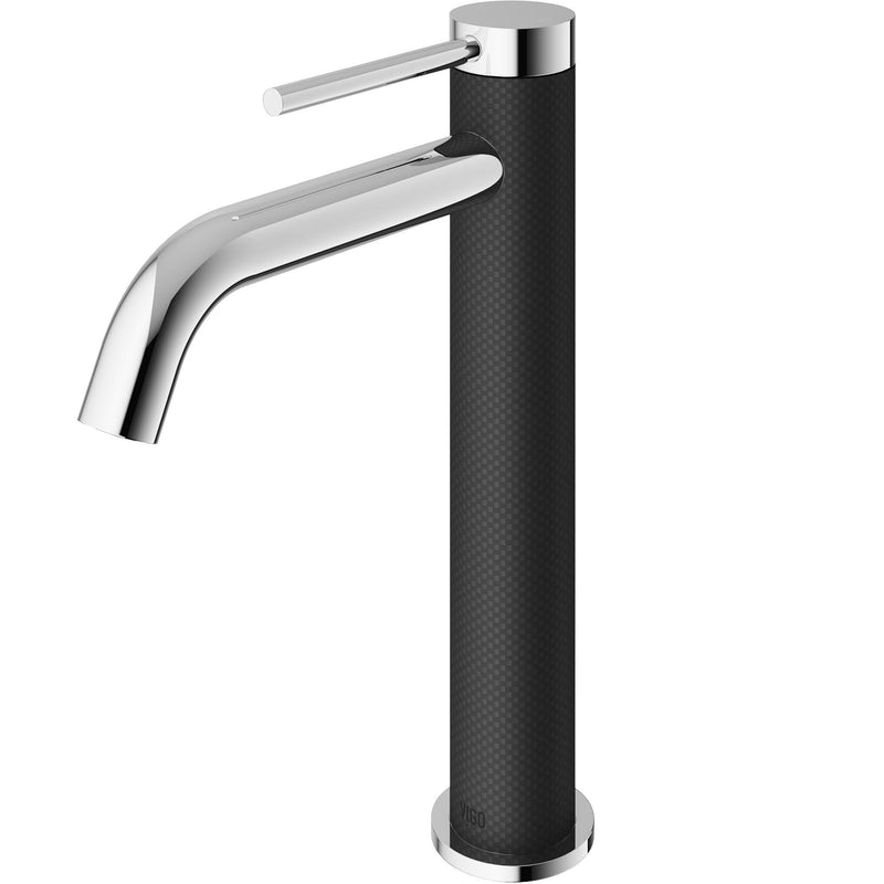 VIGO Lexington Single Handle Vessel Sink Bathroom Faucet with cFiber© Body, Chrome I6