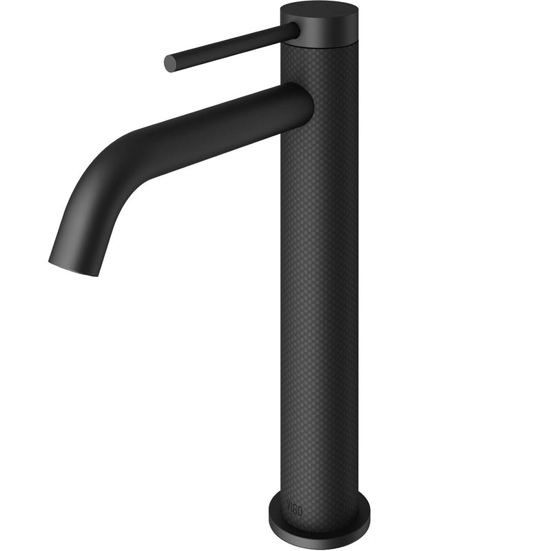 VIGO Lexington Single Handle Vessel Sink Bathroom Faucet with cFiber© Body, Matte Black N0