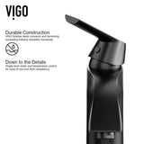 VIGO Linus Single Handle Vessel Single Hole Bathroom Sink Faucet, Matte Black,