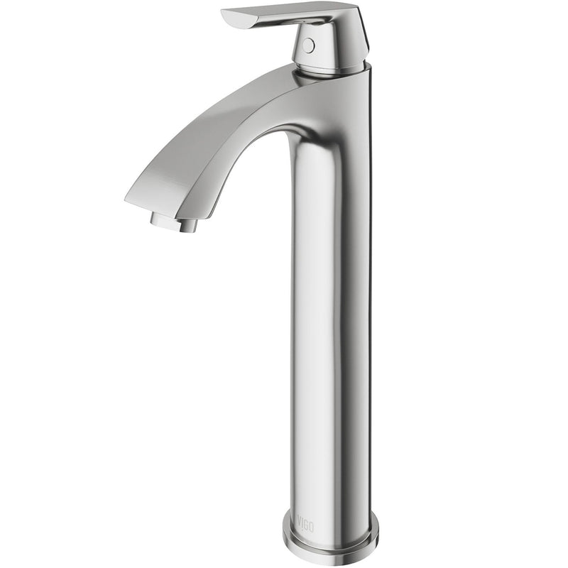 VIGO Linus Single Handle Vessel Sink Bathroom Faucet, Brushed Nickel X3