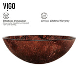 VIGO Mahogany Moon Glass Vessel Bathroom Sink