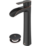 VIGO Niko Single Handle Vessel Single Hole Bathroom Sink Faucet with Pop-up Drain, Antique Rubbed Bronze