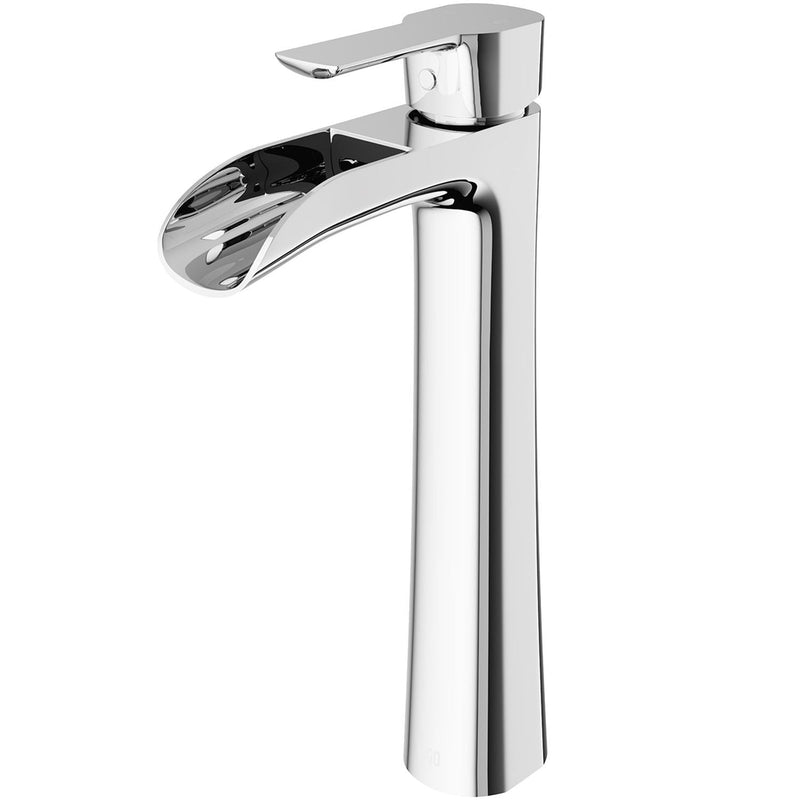 VIGO Niko Single Handle Vessel Sink Bathroom Faucet with Deck Plate, Chrome Z1