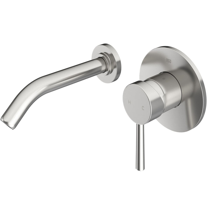 VIGO Olus Wall Mount Bathroom Faucet, WaterSense Certified, Brushed Nickel P6