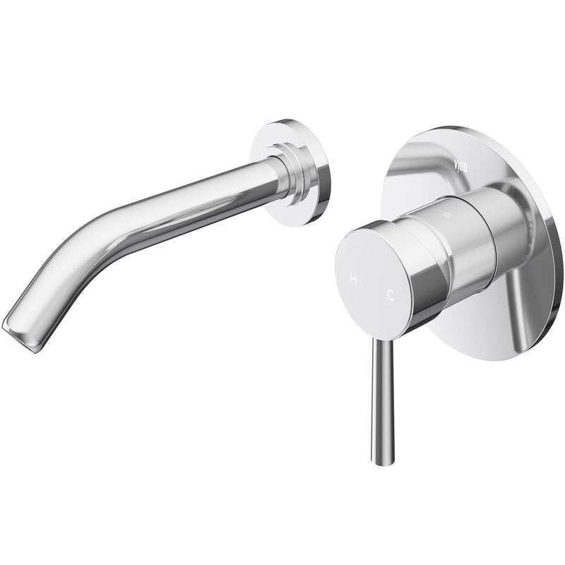 VIGO Olus Wall Mount Single Lever Bathroom Sink Faucet, WaterSense Certified, Chrome J9