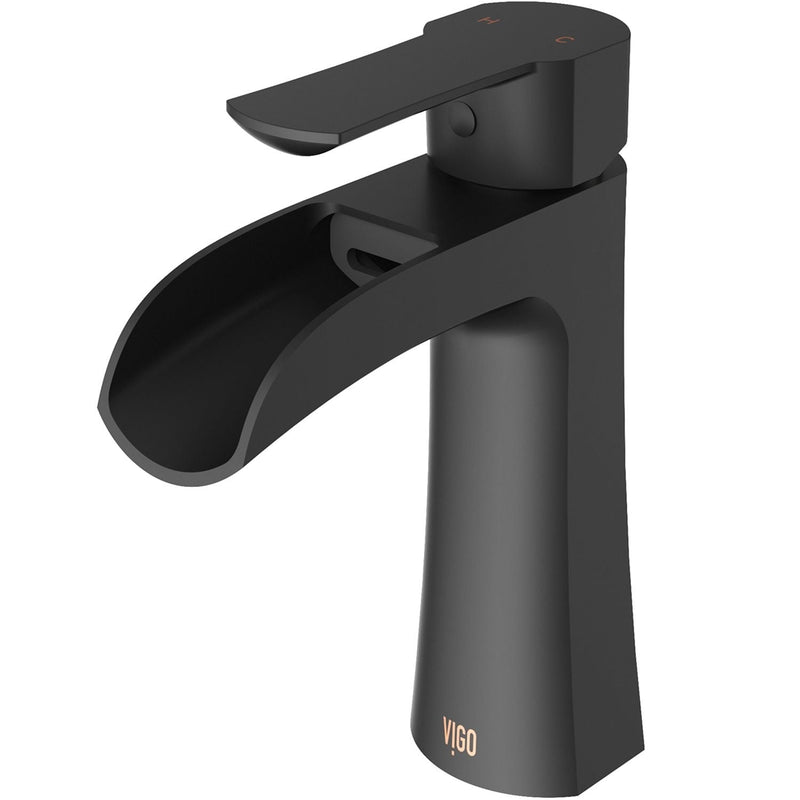 VIGO Paloma Single Handle Single Hole Bathroom Sink Faucet, WaterSense Certified, Matte Black T5
